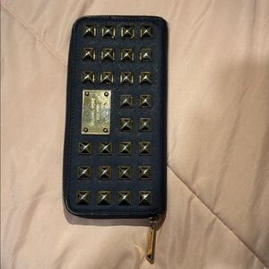 Michael Kors Navy and Gold Studded wallet